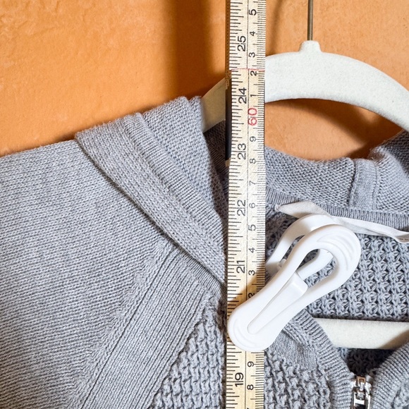 Athleta Gray Zip Front Knit Hoodie Sweater Women’s L - Picture 8 of 11